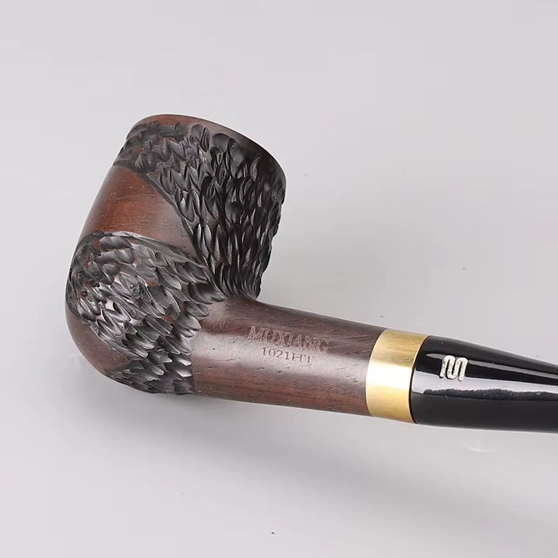 Solid Ebony Blackwood Pipe with Complete Accessory Set