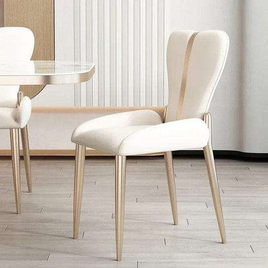 ALDO Chairs Premium Laxury Italian Modern Gold Dining Chairs with Faux Leather By Muebles