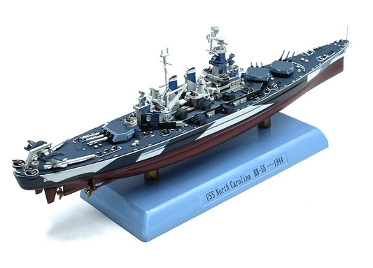 ALDO Creative Arts Collectibles Scale Model 9" long and 2" wide / NEW / Diecast metal and plastic US Navy Battleship USS North Carolina Desk Display WWII Ship Model Assembled