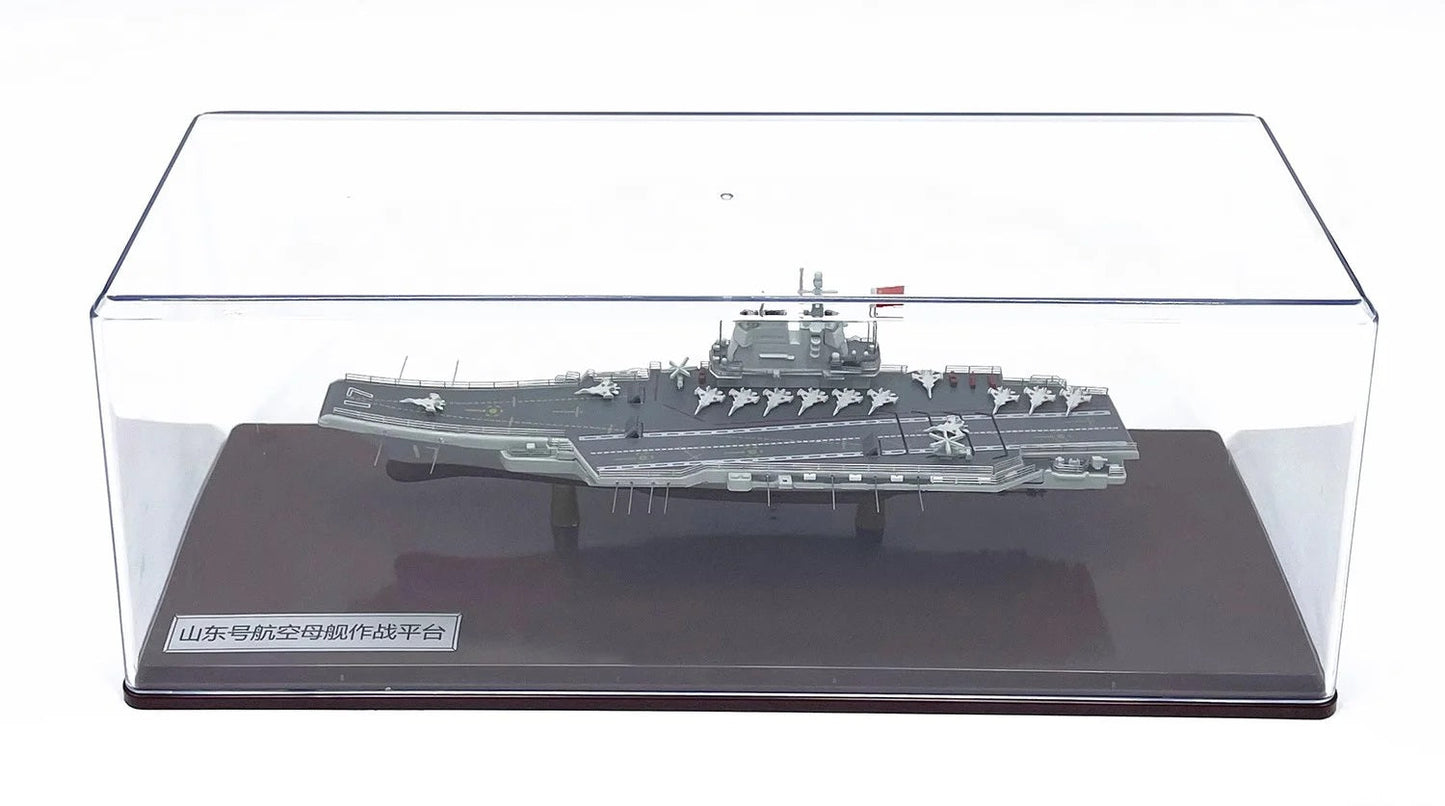 ALDO Creative Arts Collectibles Scale Model China Navy Shandong Aircraft Carrier Warship Alloy Model Assembled With Display Case