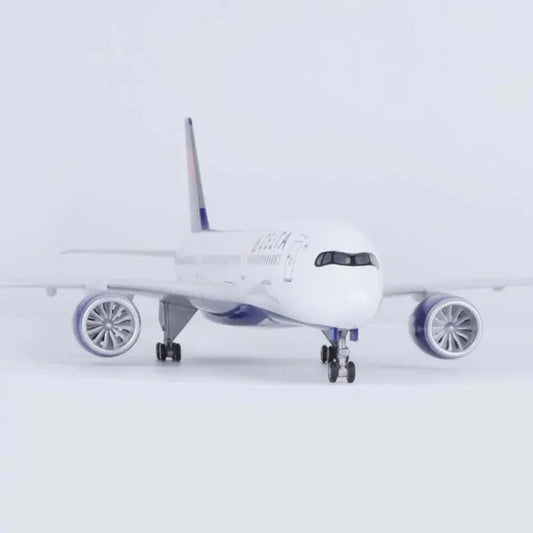 ALDO Creative Arts Collectibles Scale Model Delta Airlines Airbus 350 A350 Model Aircraft With Landing Gears and LED Lights