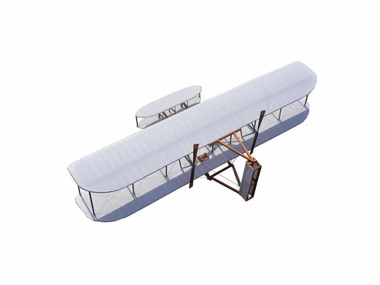 ALDO Creative Arts Collectibles Scale Model L: 24.5 W: 47.5 H: 10.25 Inches / NEW / Wood and Fabric Airplane 1903 Wright Brother Flyer Deck Top Medium Model Aircraft