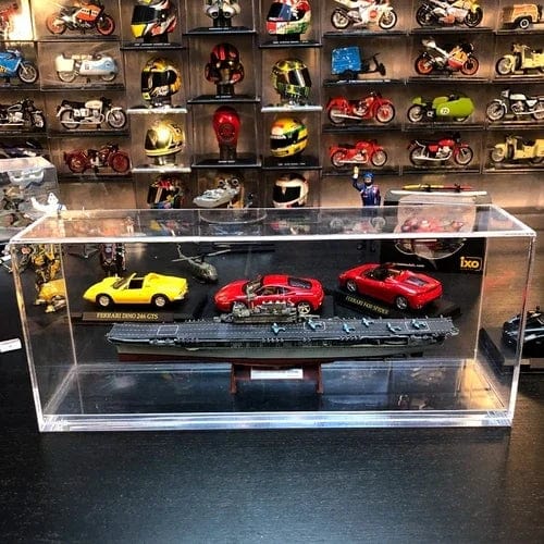 ALDO Creative Arts Collectibles Scale Model length: 50cm/width: 11.5cm/height: 12cm US Navy Nuclear Power Aircraft Carrier Enterprise CV-65 Desk Display Military Ship Alloy Model with Display Case Cabinet