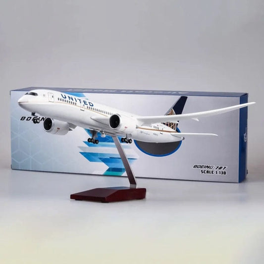 ALDO Creative Arts Collectibles Scale Model United Airlines Boeing 787 B787 Dreamliner Model Aircraft With Landing Gears and LED Lights