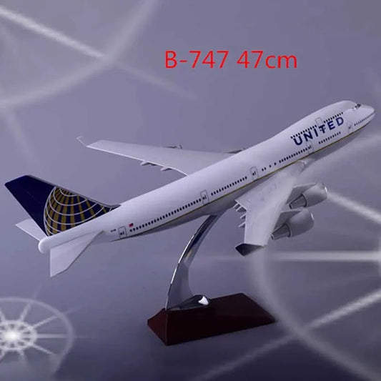 ALDO Creative Arts Collectibles Scale Model United and Continental Airlines Boeing 747 B747 Model Aircraft