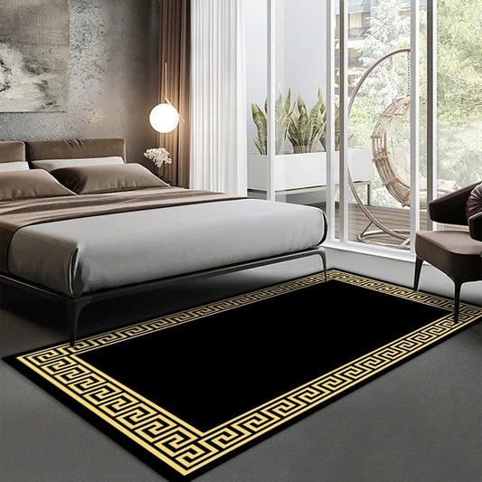 ALDO Decor > Rugs Modern Designer Black and Gold Luxury Non-Slip Rug Carpet