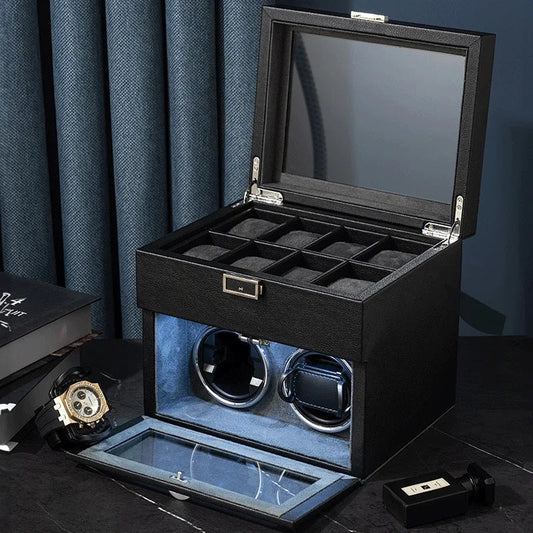 ALDO Décor > Watches Luxury Watch Winders for Mechanical Watches and Watch Case Box Organizer with LED and DC Adapter