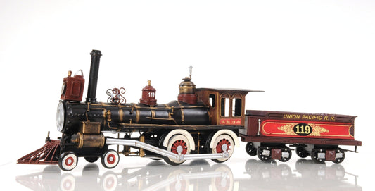 ALDO Hobbies & Creative Arts > Collectibles > Scale Models L: 21 W: 3.75 H: 6.5 Inches / new / metal Union Pacific Christmass Train Locomotive Handmade Metal Assembled