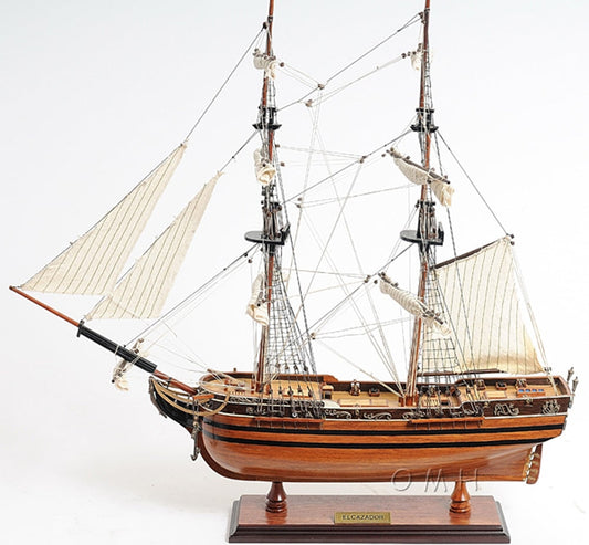 ALDO Hobbies & Creative Arts > Collectibles > Scale Models L: 24 W: 8 H: 24 Inches / NEW / Wood El Cazador The Hunter Spanish brig Tall Ship Wood Model Sailboat Assembled