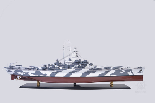 ALDO Hobbies & Creative Arts > Collectibles > Scale Models L: 42.5 W: 7 H: 15.75 Inches / NEW / wood USS Alabama BB-60 Battleship Warship Exclusive Edition XLarge Camouflage Model Assembled