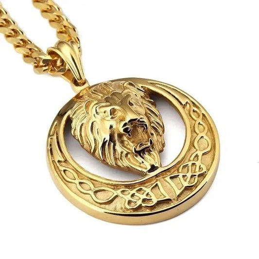 ALDO Jewelry Lion Head Amulet Pendant Necklace for Protection and Success Man and Woman