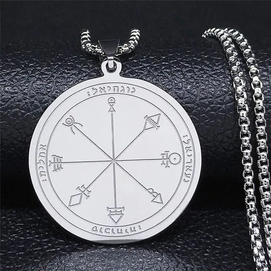 ALDO Jewelry Silver King Solomon Amulet Pentacle Pendant For New Love Family Hapiness Protection and Success