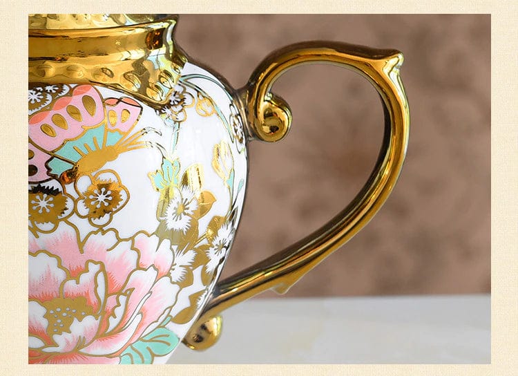 ALDO > Kitchen & Dining > Tableware > Dinnerware Royal Court Cofee and Tea Luxury Porcelain Set With 24K Gold Plated For Six with Spoons