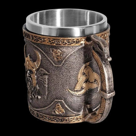ALDO Kitchen & Dining > Tableware > Drinkware Medieval Viking 450ml/ 15.3oz Resin Stainless Steel Beer Cofee Mug