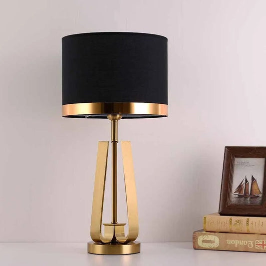 ALDO Lamps> Lighting & Ceiling Fans Black Shade Modern Nautical Style Table Lamp Solid Capor with Fabric Shade