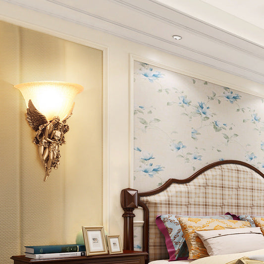 ALDO Lighting > Lighting Fixtures > Ceiling Light Fixtures Cupid and Psyche Angels Statue Sculptural Electric Wall LED 3 Colors Lamp Sconce