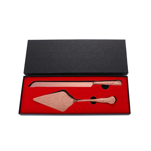 ALDO Party & Celebration > Party Supplies > Party Favors > Wedding Favors New / Stainless steel / Cake Knife cutter: 13.42 inch / 34.1 cm Cake shovel: 11.37 onch / 28.9 lenox Beutiful Laxury Bride and Groom French Court Rose Gold Cake Knife and Cake Shovel Set