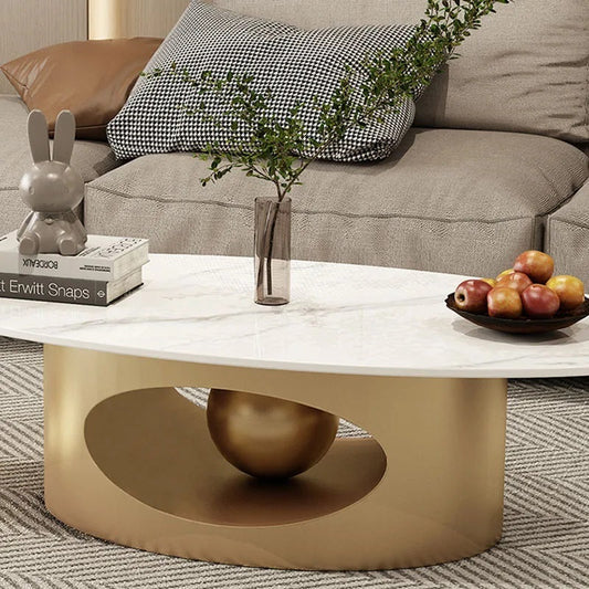 ALDO Tables > Accent Tables Modern Elegant Black and Golden Marble Effect Coffee Tables