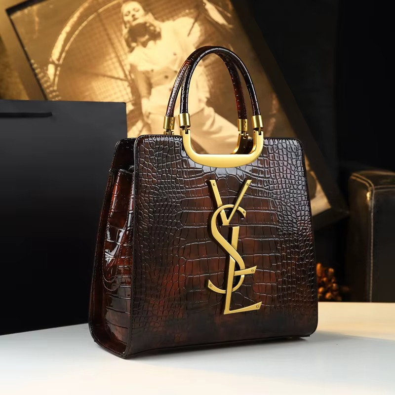 High-grade light luxury handbag Tote bag women's crocodile print single shoulder.