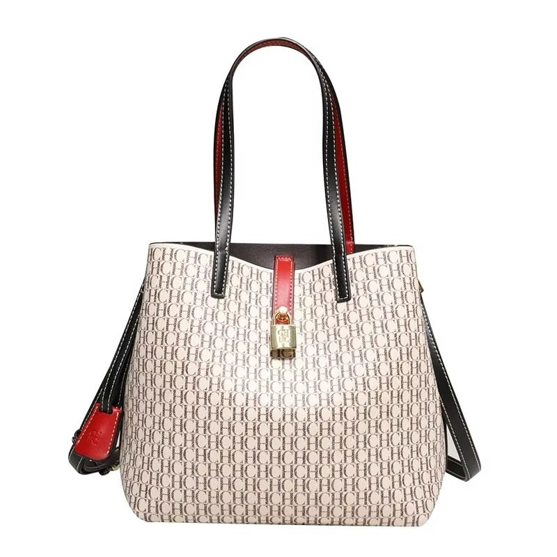 Luxury Premium Versatile Leather Crossbody Tote Letter Print Design Bag for Ladies