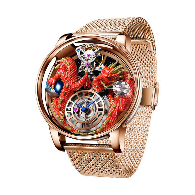Dragon Celestial  3D Body Diamond Sports Quartz Mineral Tempered Glass  Luminous Waterproof Watch For Men  By Pindu