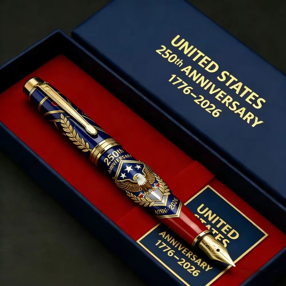 250th U.S. Anniversary Pen and Notebook Set 2026 America Independence Day Journal Leather Cover & Ballpoint Pen Gift Set  Collectible