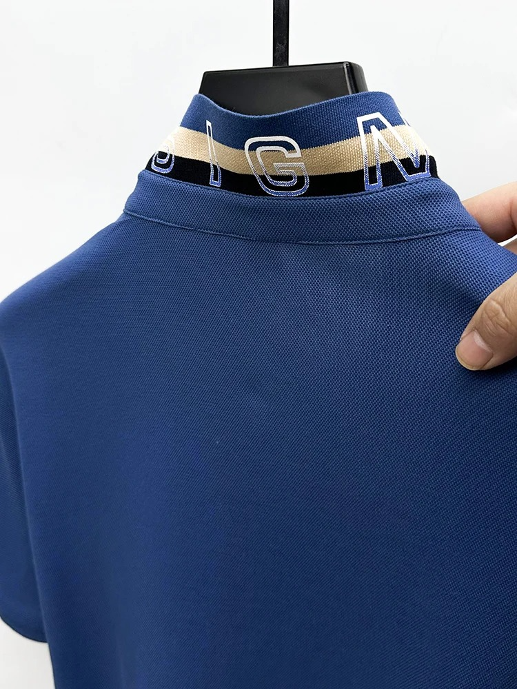 Men's New High End Premium Collection Luxury  Designer Embroidered  Summer Short Sleeved Lapel Polo Shirt