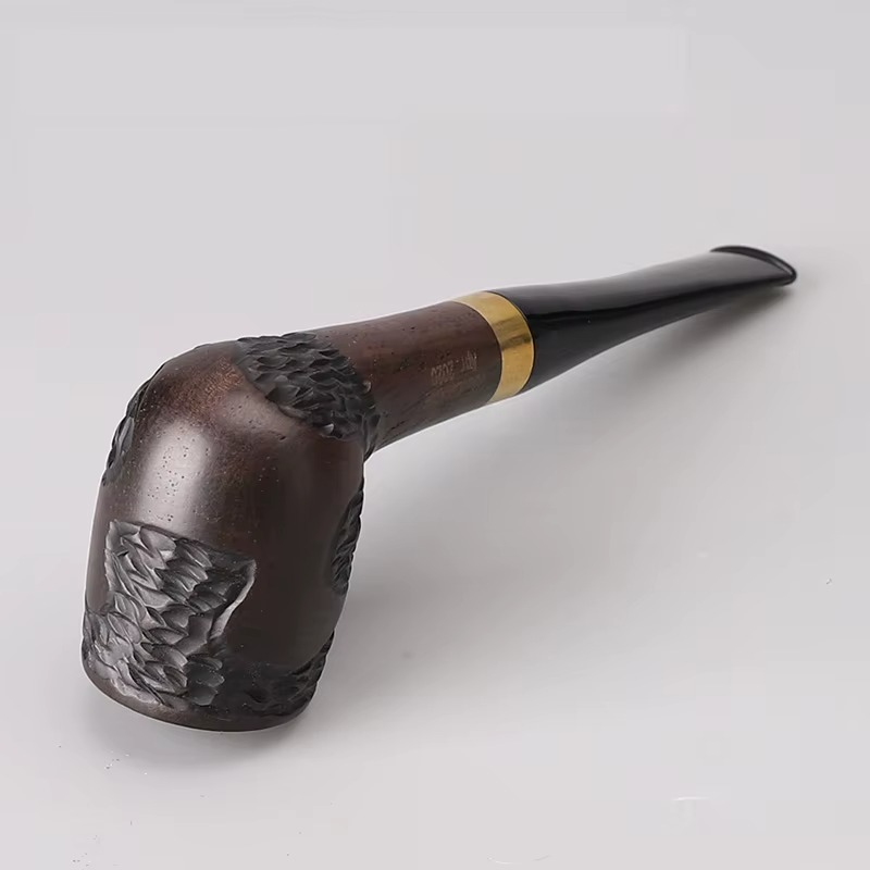Solid Ebony Blackwood Pipe with Complete Accessory Set