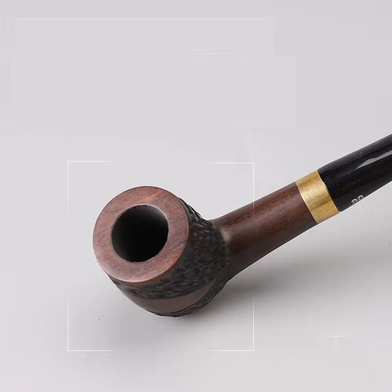 Solid Ebony Blackwood Pipe with Complete Accessory Set