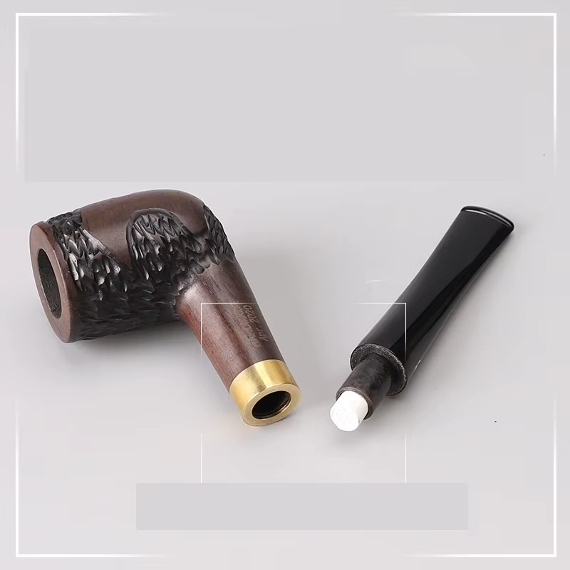 Solid Ebony Blackwood Pipe with Complete Accessory Set