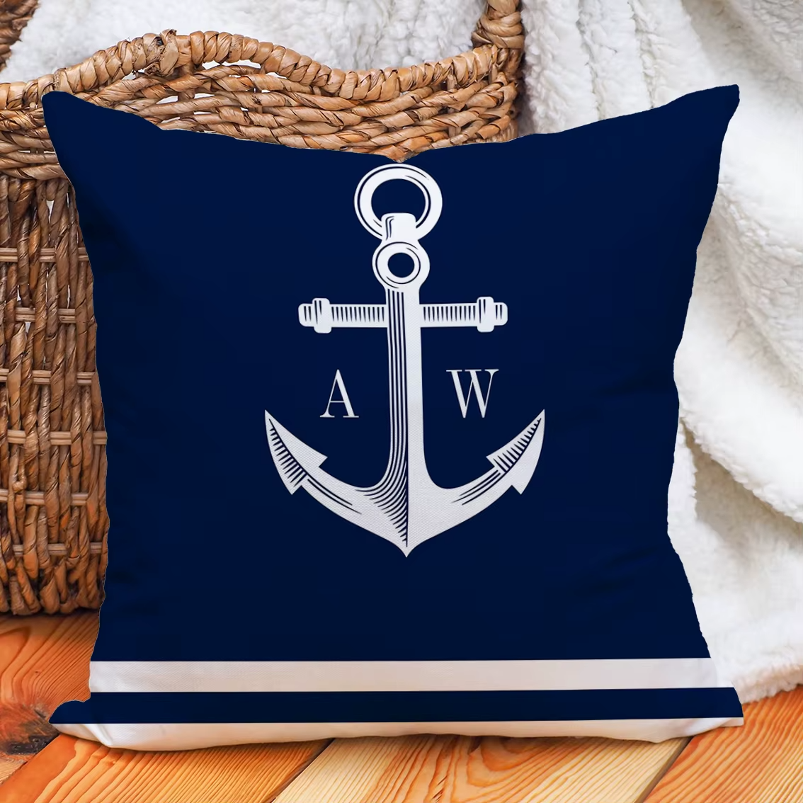 Luxury  Vintage Nautical Pillow Cover Pillow Case  Woven 100% Polyester Double Side 3D Print