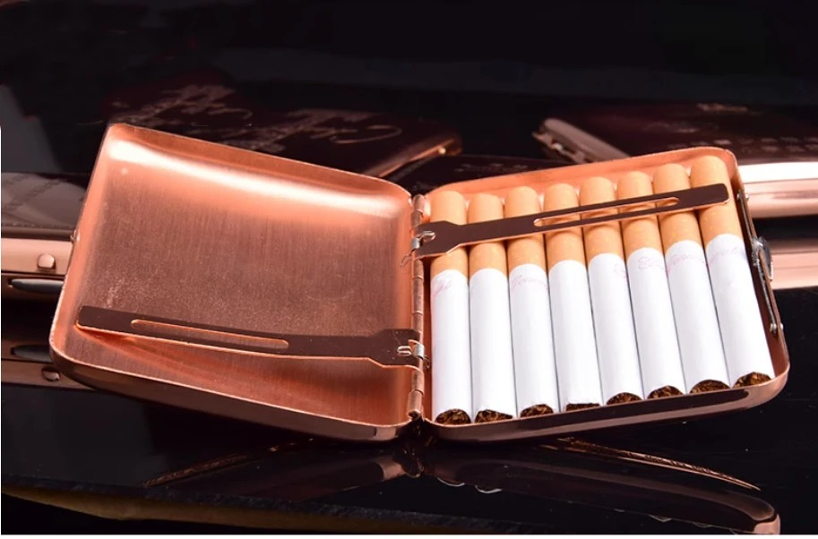 Camel and Lucky Strike Copper Cigarette Case 16 Sticks Double Sided Engraving Cases