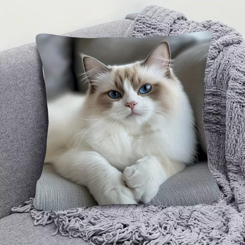 Cats On Social Media Single -Sided Polyester Pillow A Charming Addition to Your Home Decor (Copy)