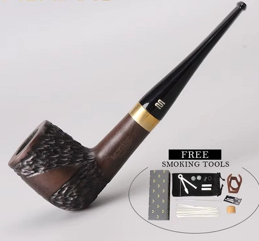 Solid Ebony Blackwood Pipe with Complete Accessory Set