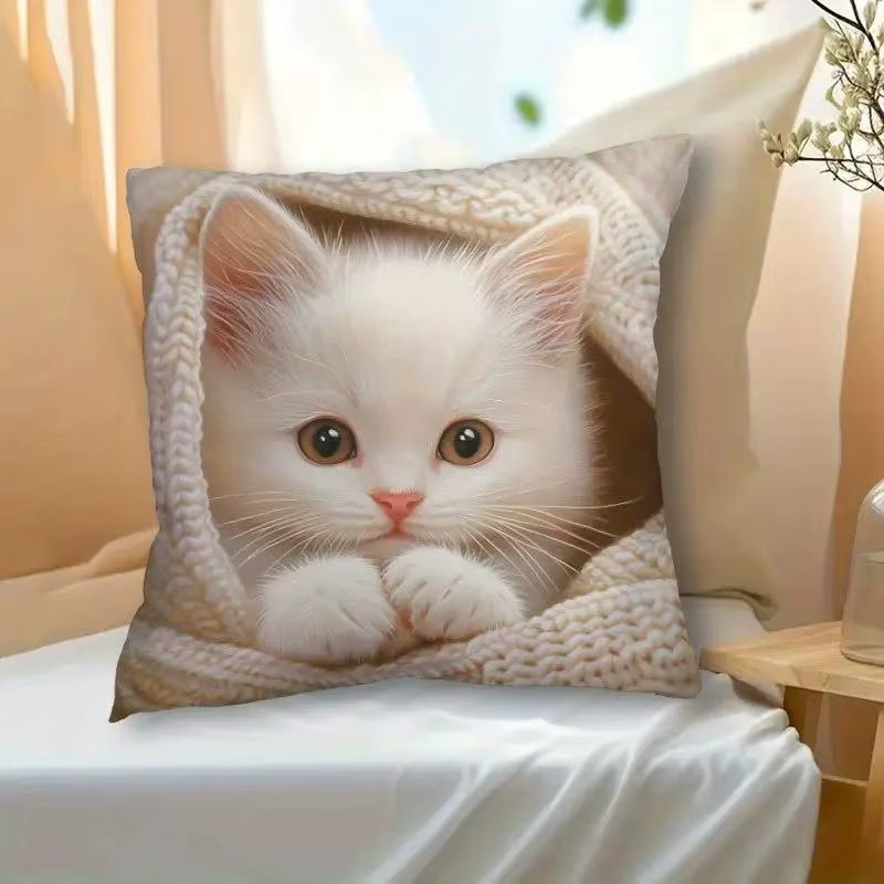 Cats On Social Media Single -Sided Polyester Pillow A Charming Addition to Your Home Decor (Copy)