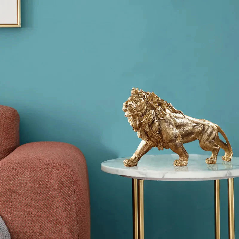 ALDO Artwork Sculptures & Statues Majestic Golden Lion King Statue