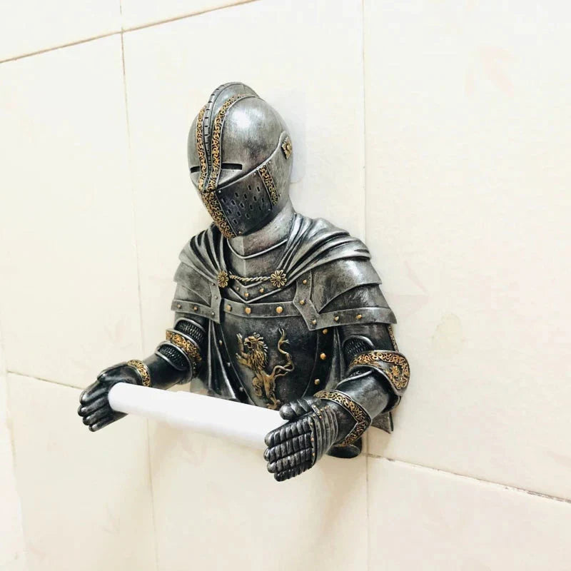 ALDO Bathroom Accessories > Toilet Paper Holders Medieval Statue Italian Knight Toilet Paper Roll Holder Bathroom Wall Mounted