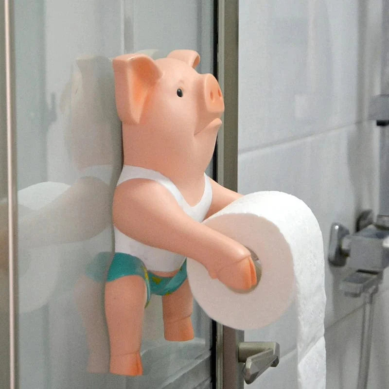 ALDO Bathroom Accessories > Toilet Paper Holders Pig Style Bathroom Toilet Paper Holder Wall Mounted