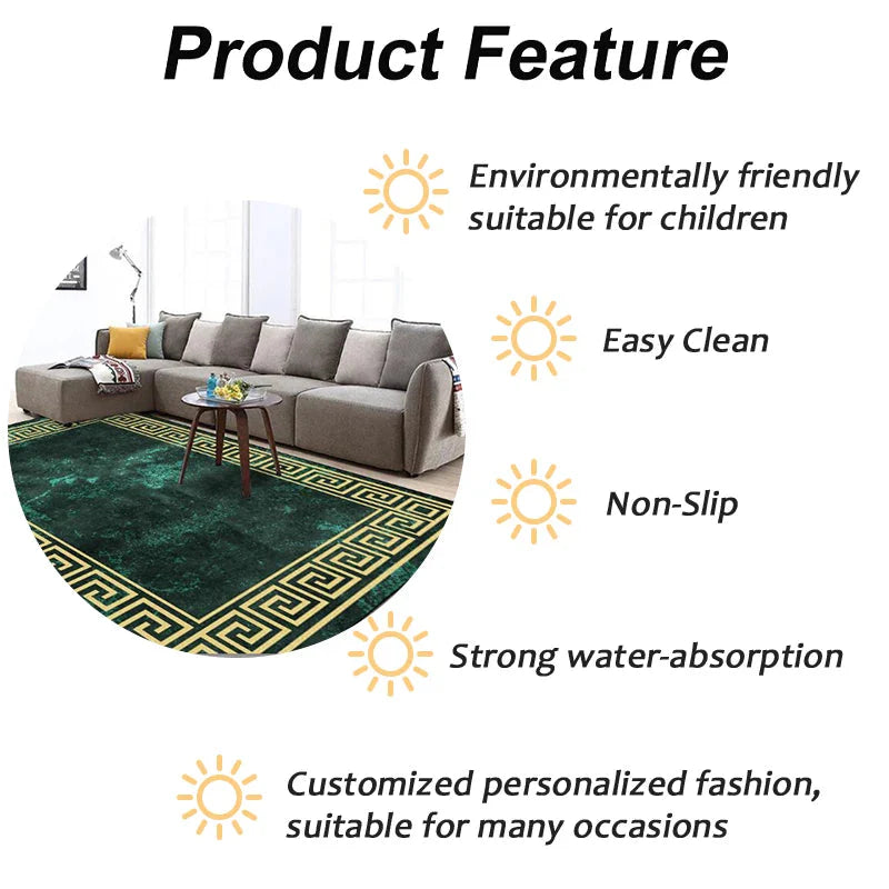 ALDO Building Materials Flooring & Carpet Luxury Far Eastern Art  Style with Red Flowers Non-Slip Round Rug Carpet