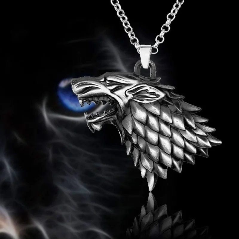 ALDO Clothing Accessories > Sunglasses Stark Wolfhead Handcrafted  Pendant Necklace For Protection and Bravery with Chain