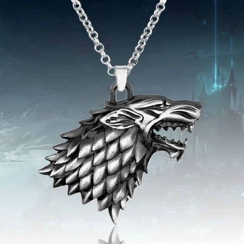 ALDO Clothing Accessories > Sunglasses Stark Wolfhead Handcrafted  Pendant Necklace For Protection and Bravery with Chain