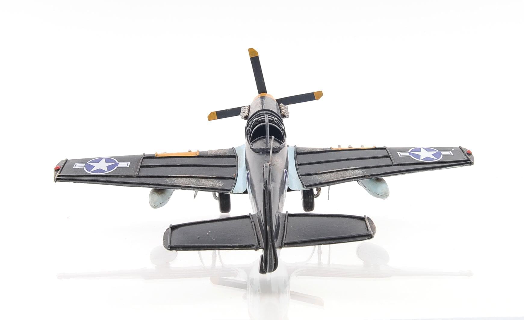 ALDO Creative Arts Collectibles Scale Model Airplane  U.S. Air Force P-51 Mustang WWII Fighter Deck Top Metal Model