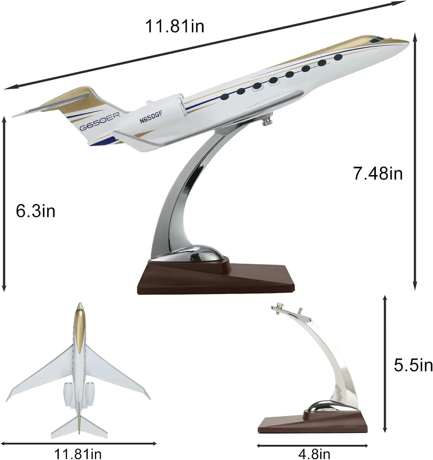 ALDO Creative Arts Collectibles Scale Model Gulf Stream G650ER  Airplane Diecast Model Aircrafts