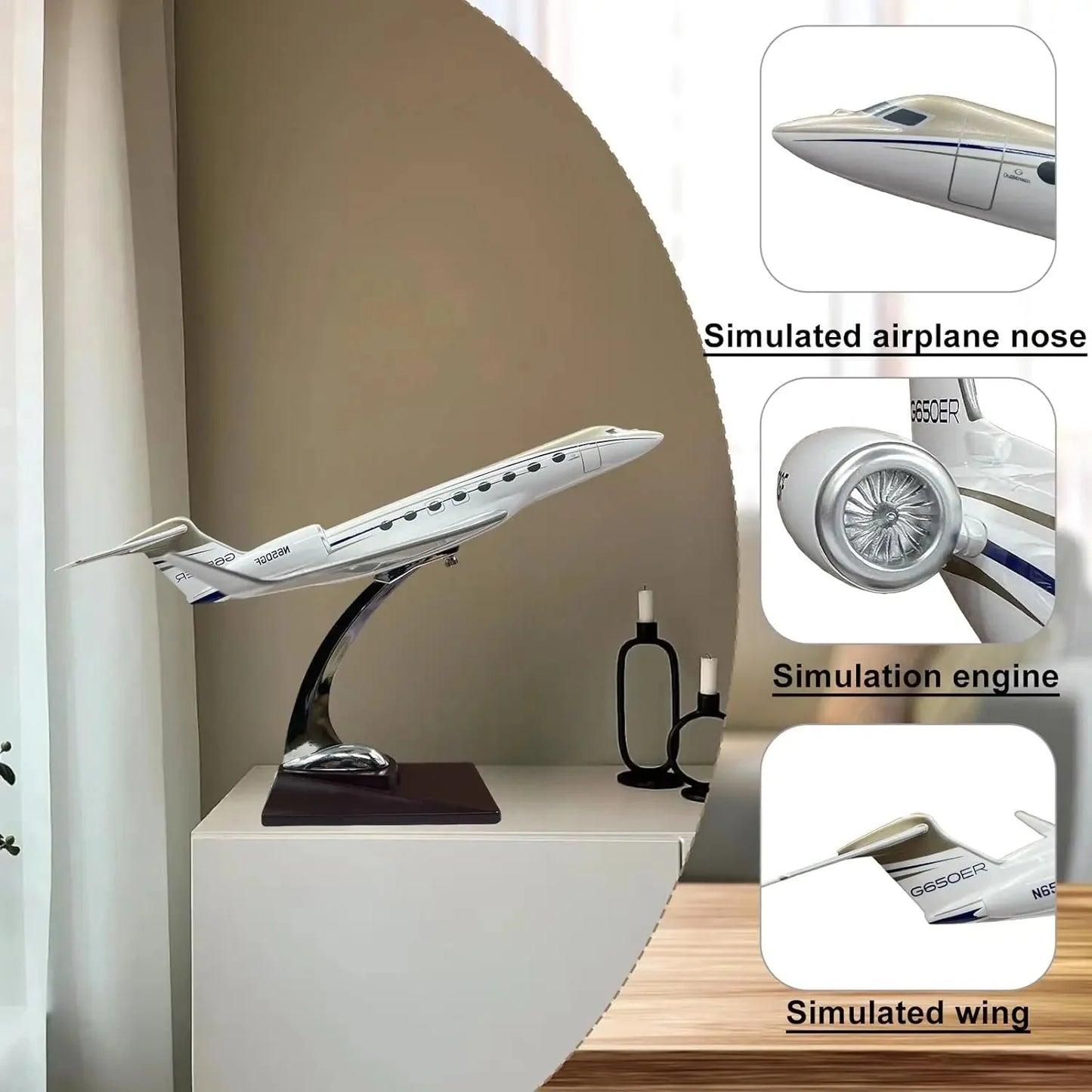 ALDO Creative Arts Collectibles Scale Model Gulf Stream G650ER  Airplane Diecast Model Aircrafts