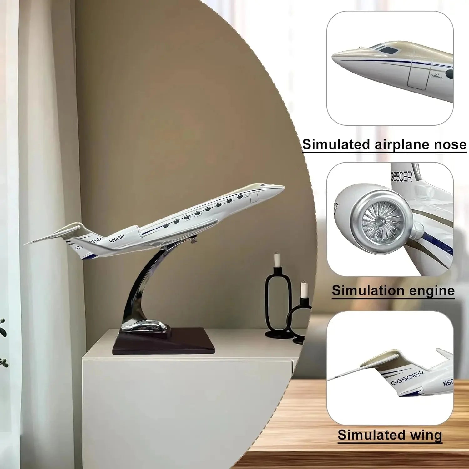 ALDO Creative Arts Collectibles Scale Model Gulf Stream G650ER  Airplane Diecast Model Aircrafts