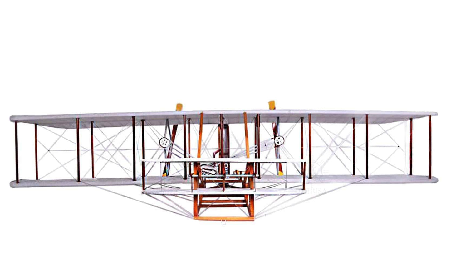 ALDO Creative Arts Collectibles Scale Model L: 48 W: 96 H: 24 Inches / NEW / Wood and Fabric Airplane 1903 Wright Brother Flyer Deck Top Large Model Aircraft