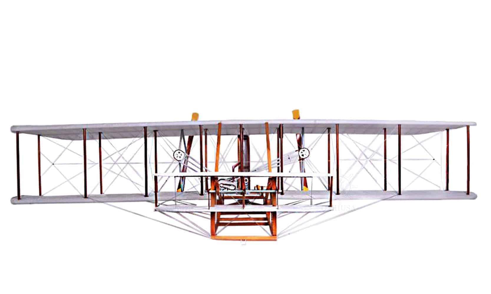 ALDO Creative Arts Collectibles Scale Model L: 48 W: 96 H: 24 Inches / NEW / Wood and Fabric Airplane 1903 Wright Brother Flyer Deck Top Large Model Aircraft