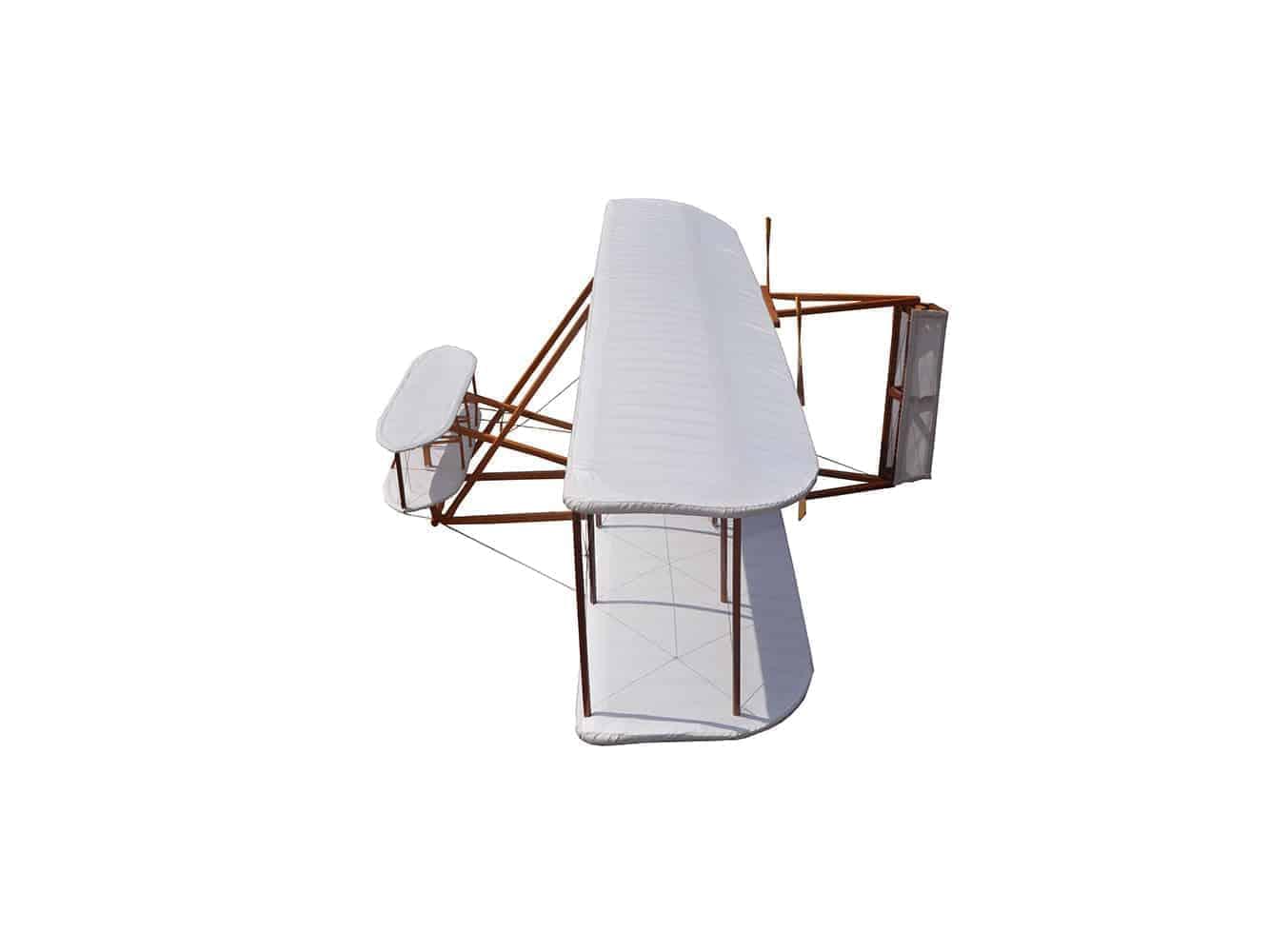 ALDO Creative Arts Collectibles Scale Model L: 48 W: 96 H: 24 Inches / NEW / Wood and Fabric Airplane 1903 Wright Brother Flyer Deck Top Large Model Aircraft