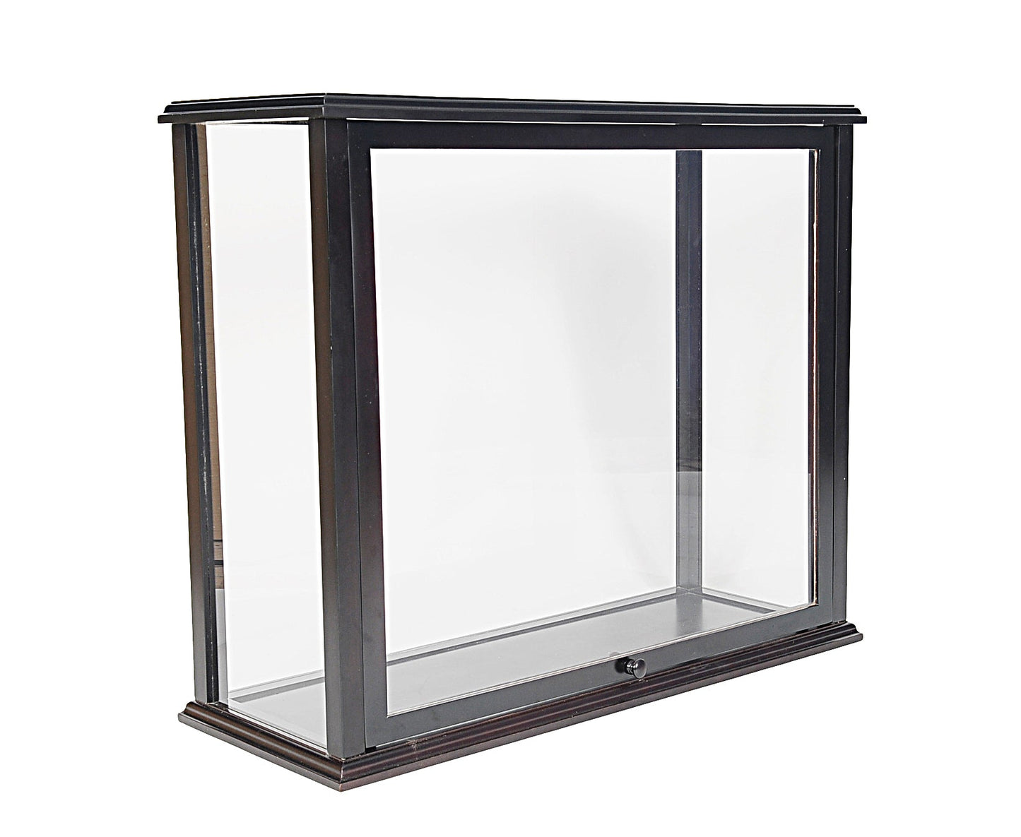 ALDO Creative Arts Collectibles Scale Model Outside:  L: 35.4 W: 13.5 H: 29.5 Inches  Inside: L: 32.5 x W: 12 x H: 29 inches. / NEW / Mahogany Wood with Plexiglass Panels Display Case Front Open Table Top Wood with Plexiglass Panels Cabinet for Midsize Tall Ship  and BoatsModels