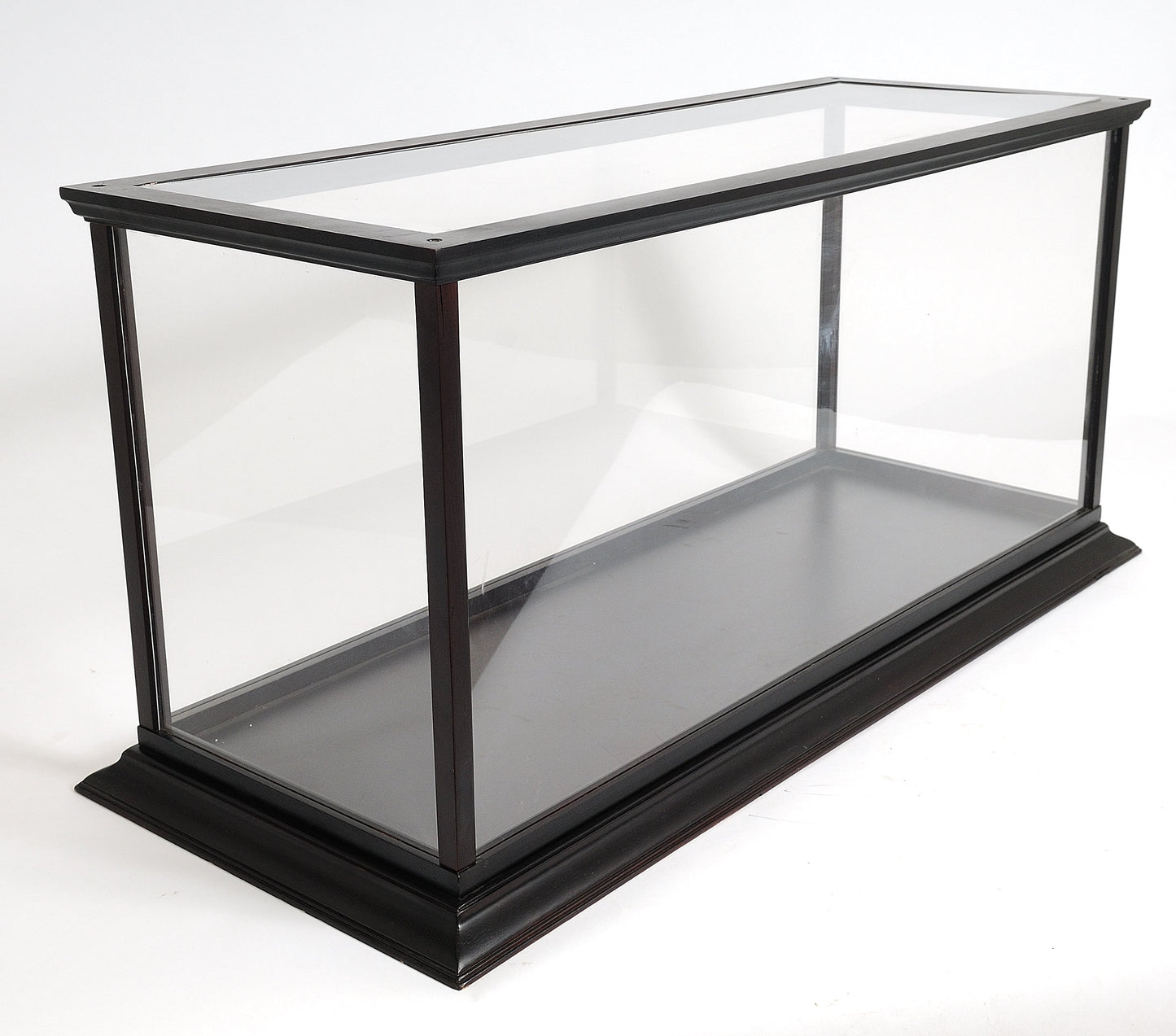 ALDO Creative Arts Collectibles Scale Model Outside : L: 37.5 W: 14 H: 15 Inches / Inside : 36L x 12W x 13.5H inches. / NEW / Mahogany Wood and with Plexiglass Panels Display Case Large Wood with Plexiglass Panels Table Top Cabinet for  Speed Boat Models